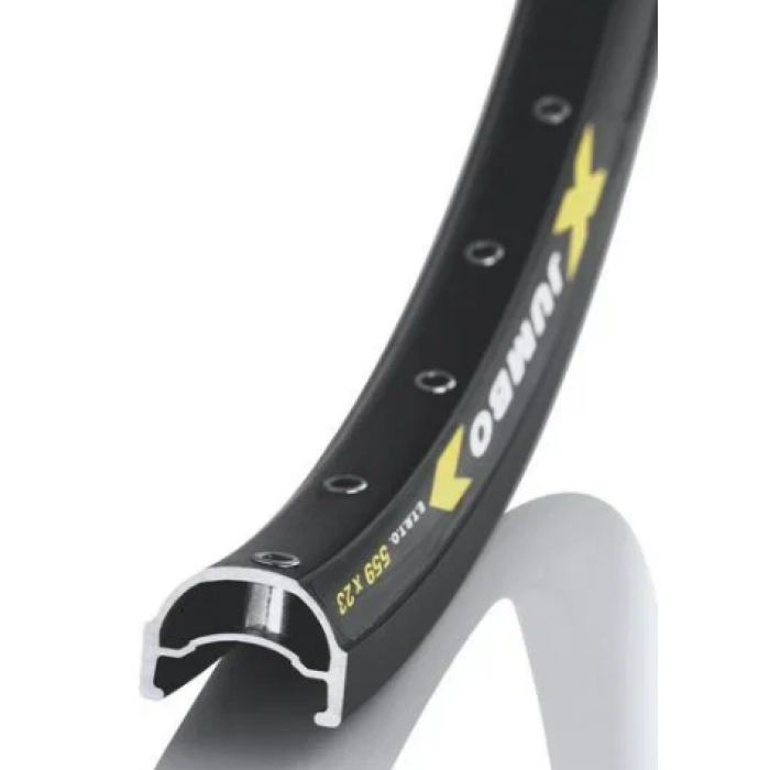 Обод 26”,“JUMBO”, 559x23, 36 спиц, 710 гр, двойной, пистонированный, черный.